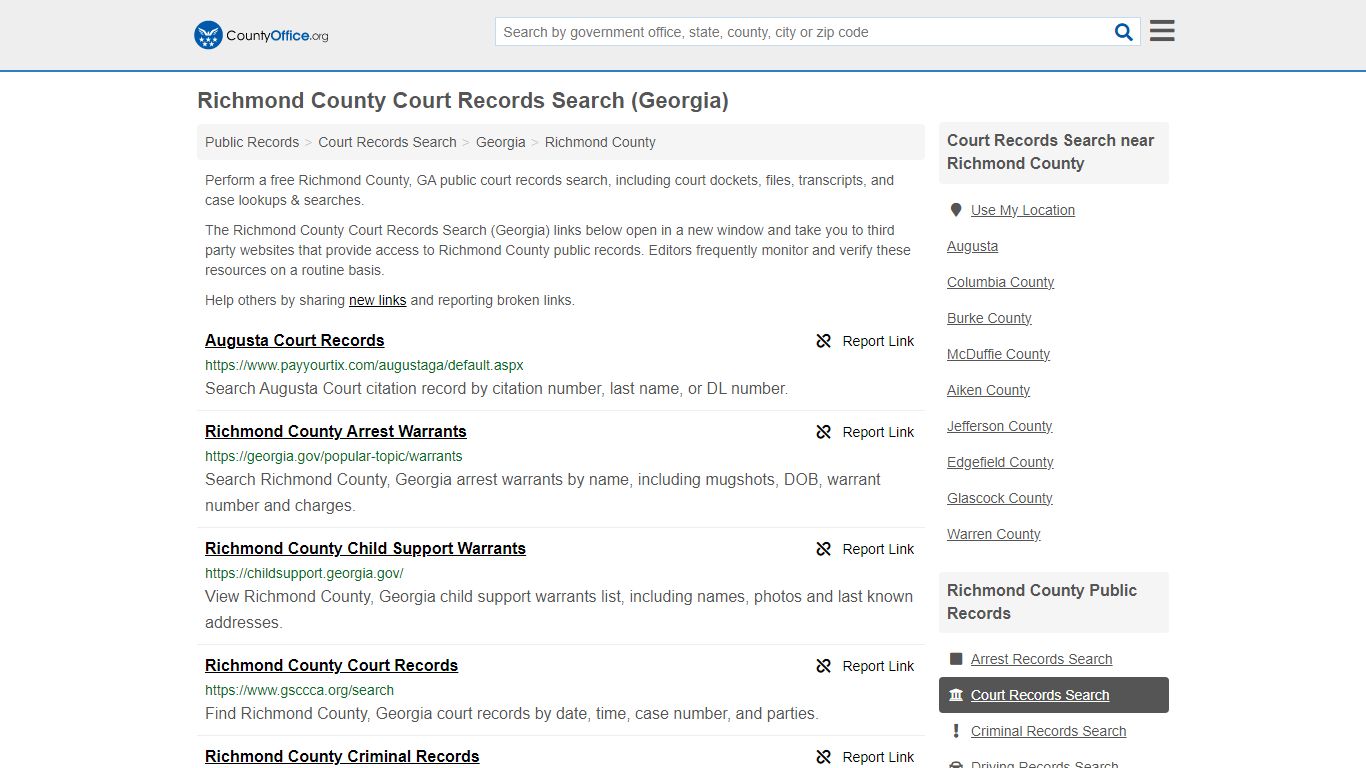 Richmond County Court Records Search (Georgia) - County Office