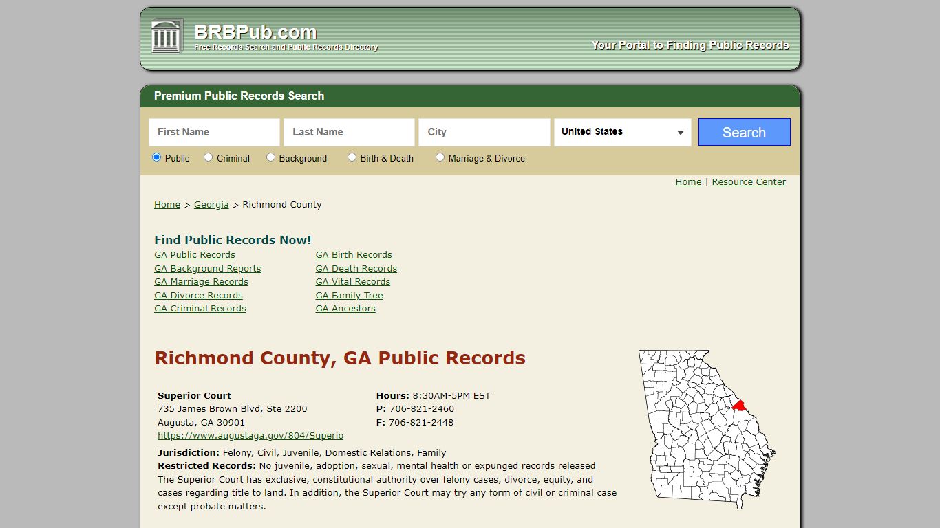 Richmond County Public Records | Search Georgia Government Databases